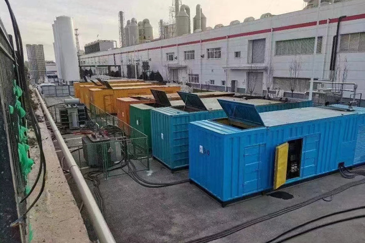 坡头发电机租赁施工现场